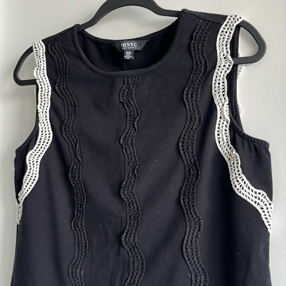 Women's Tank Top, Medium black cotton blend round high neck feminine - Picture 2 of 9